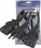 Cabos De Força Y (3 Pontas) Pc Ou Monitor Padrão Abnt - Novo